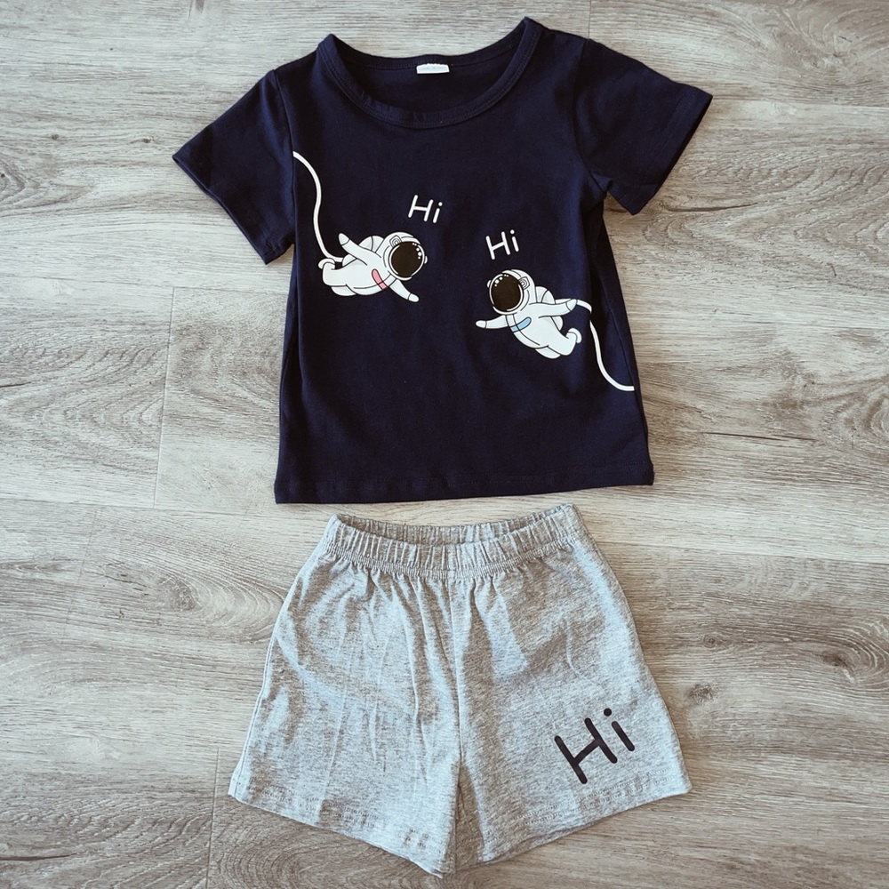 “Hi” astronaut 2 piece boys set ♡